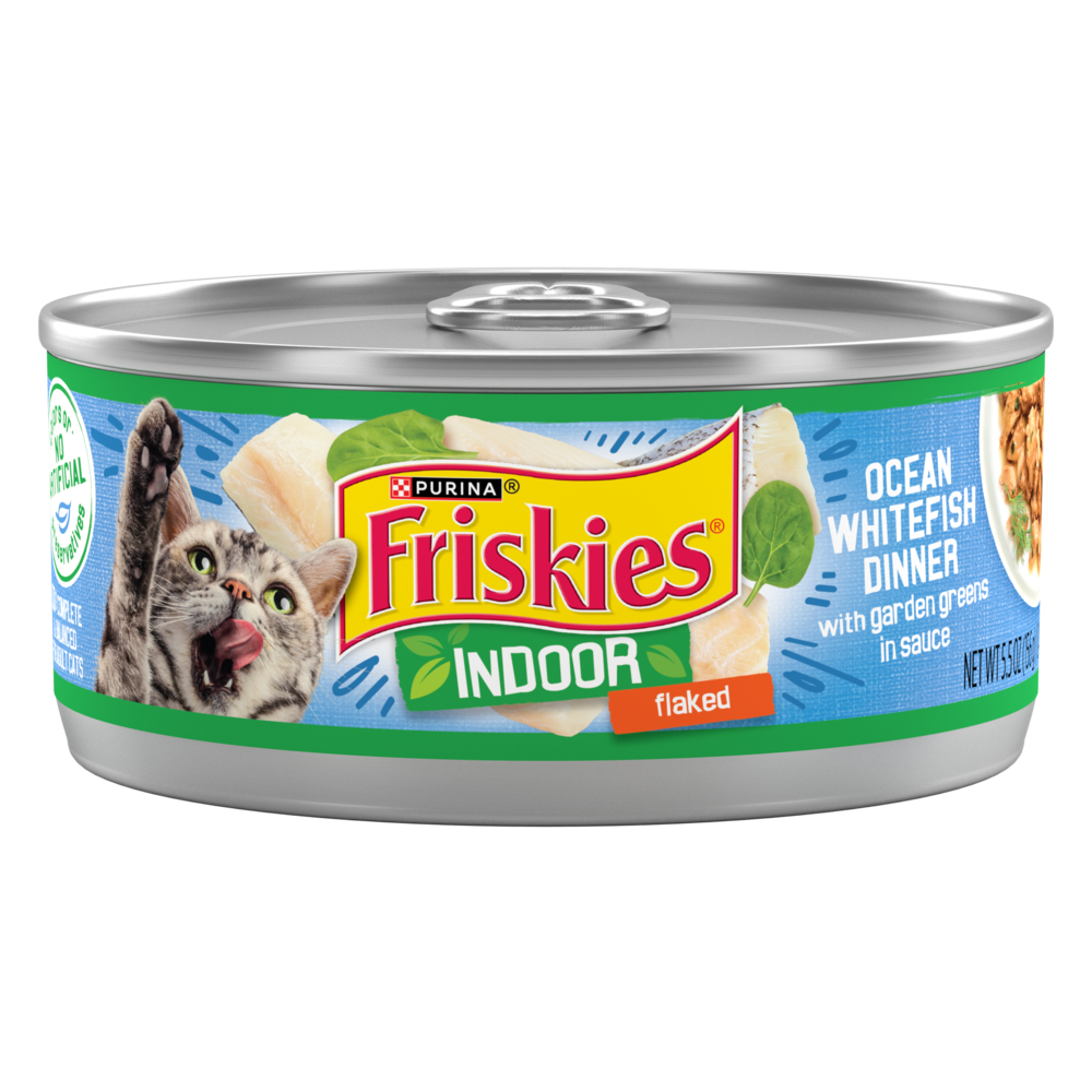 Friskies Selects Indoor Flaked Ocean Whitefish Canned Cat Food, 5.5-oz, case of 24