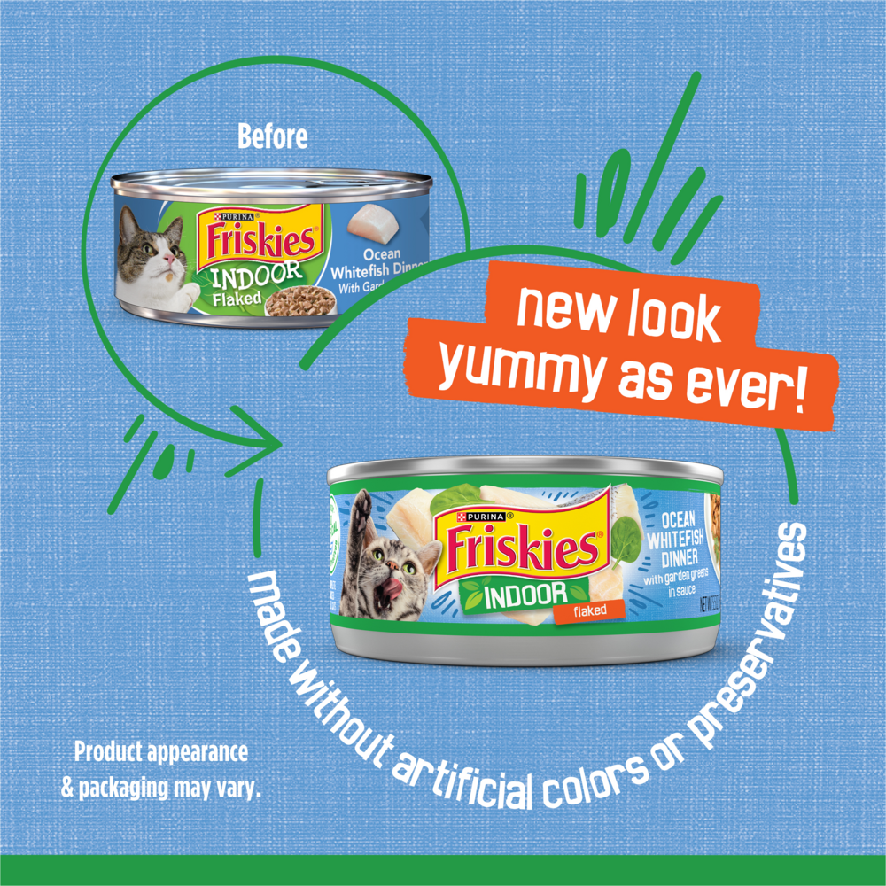 Friskies Selects Indoor Flaked Ocean Whitefish Canned Cat Food, 5.5-oz, case of 24