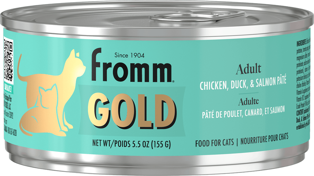 Fromm Gold Chicken, Duck & Salmon Pate Wet Cat Food, 5.5-oz, case of 12