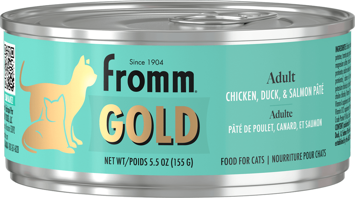 Fromm Gold Chicken, Duck & Salmon Pate Wet Cat Food, 5.5-oz, case of 12