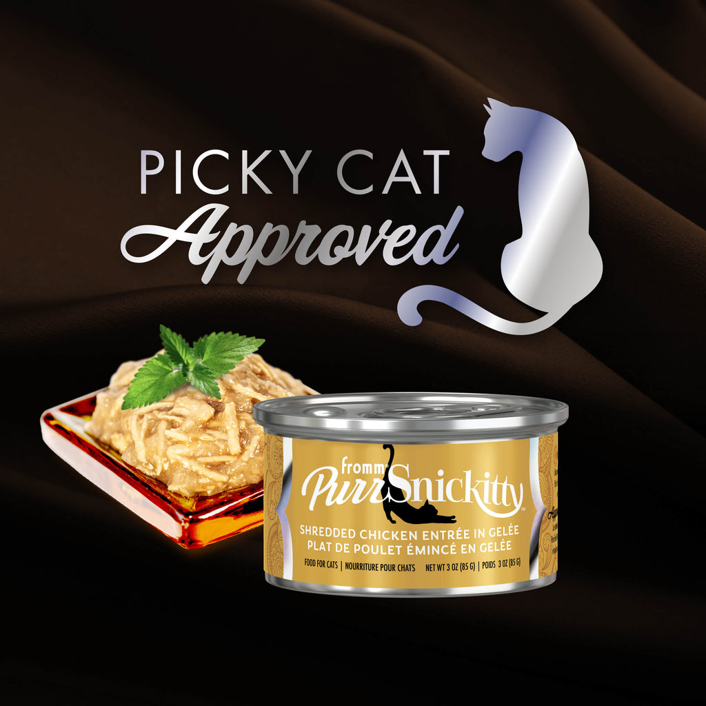 Fromm PurrSnickitty Shredded Chicken Entree in Gelee Cat Food, 3-oz, case of 12