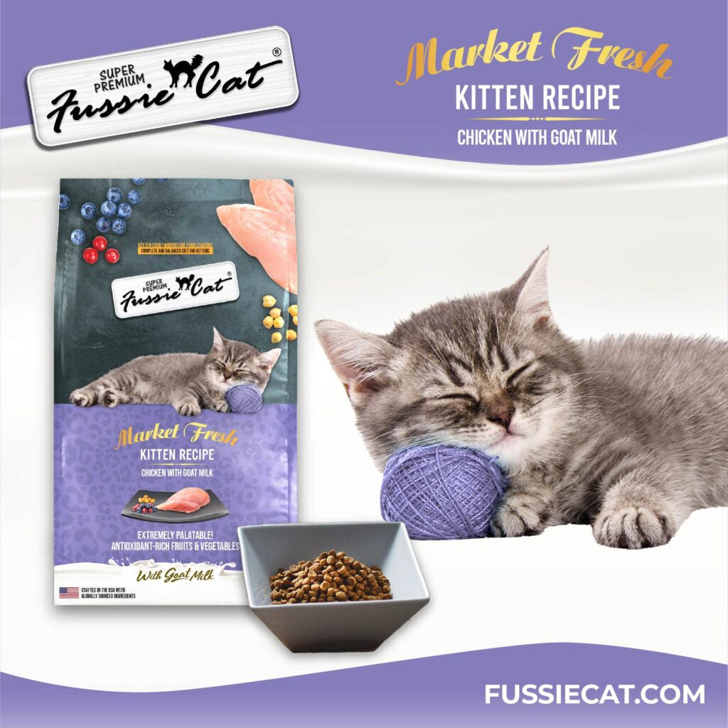 Fussie Cat Market Fresh Kitten Fresh Recipe Chicken with Goat Milk Dry Cat Food, 3.5-lb