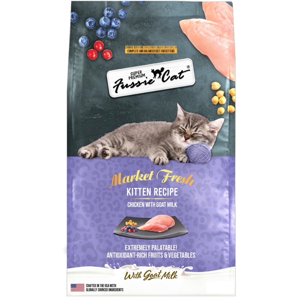 Fussie Cat Market Fresh Kitten Fresh Recipe Chicken with Goat Milk Dry Cat Food, 3.5-lb