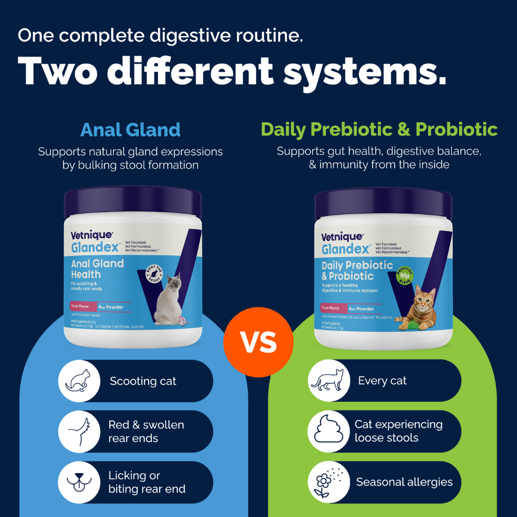 Glandex Daily Prebiotic & Probiotic Powder for Cats, Tuna Flavor, 4 oz