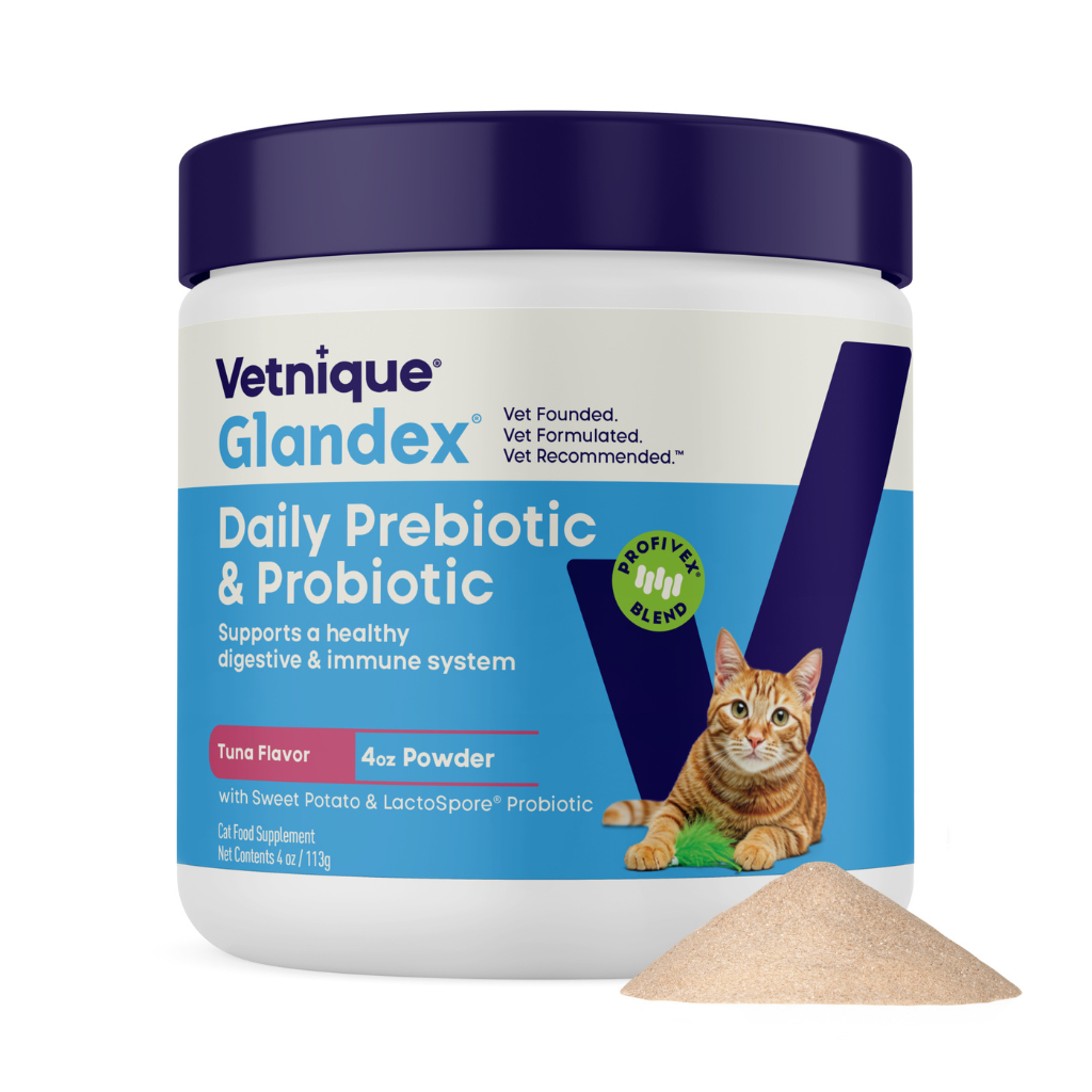 Glandex Daily Prebiotic & Probiotic Powder for Cats, Tuna Flavor, 4 oz