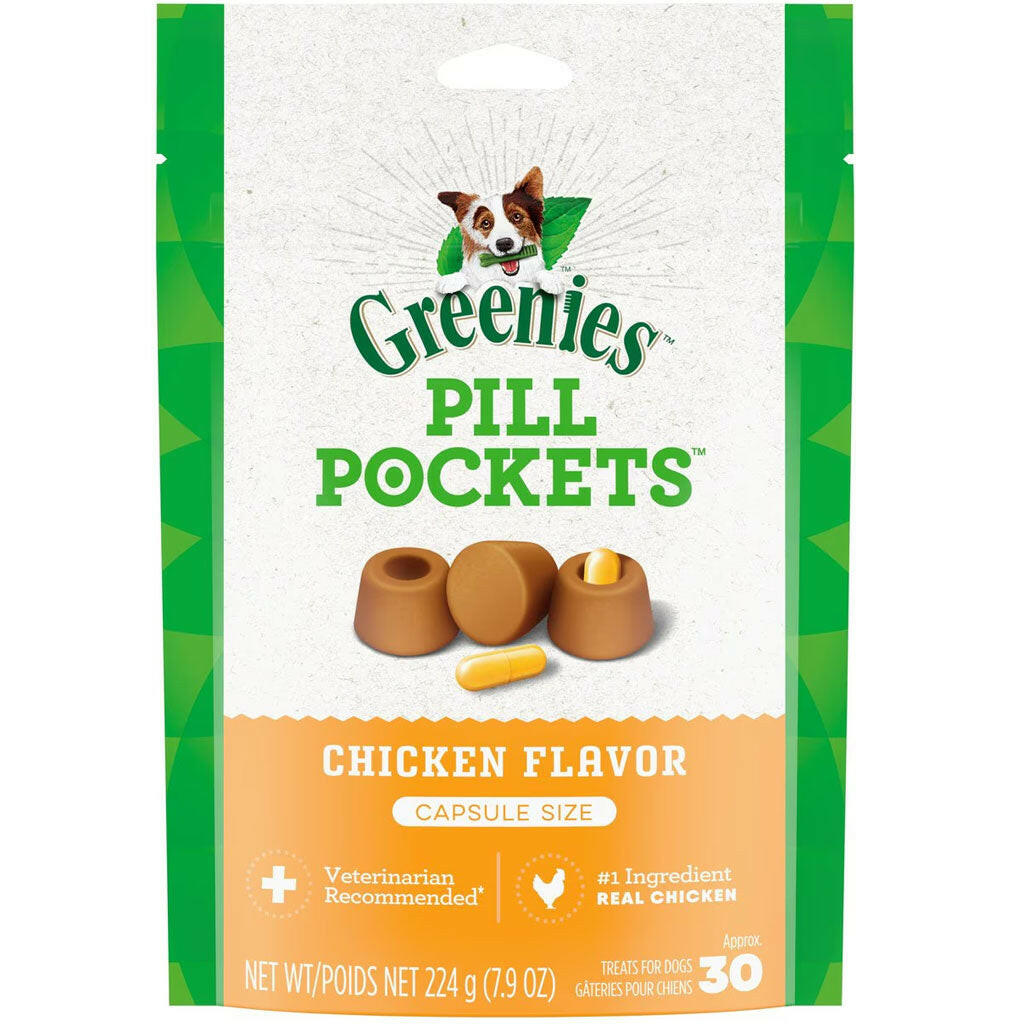 Greenies Pill Pockets Chicken Flavor Treats for Dogs, Capsule Size