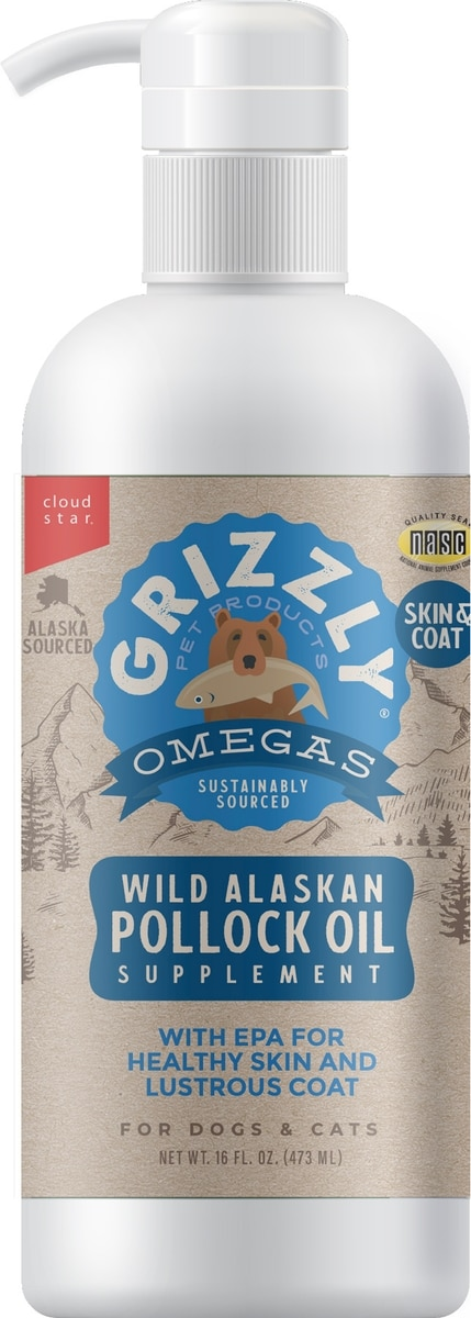 Grizzly Wild Alaskan Pollock Oil Supplement for Dogs & Cats