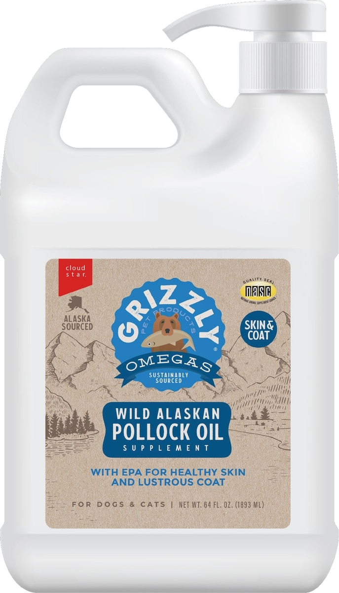 Grizzly Wild Alaskan Pollock Oil Supplement for Dogs & Cats