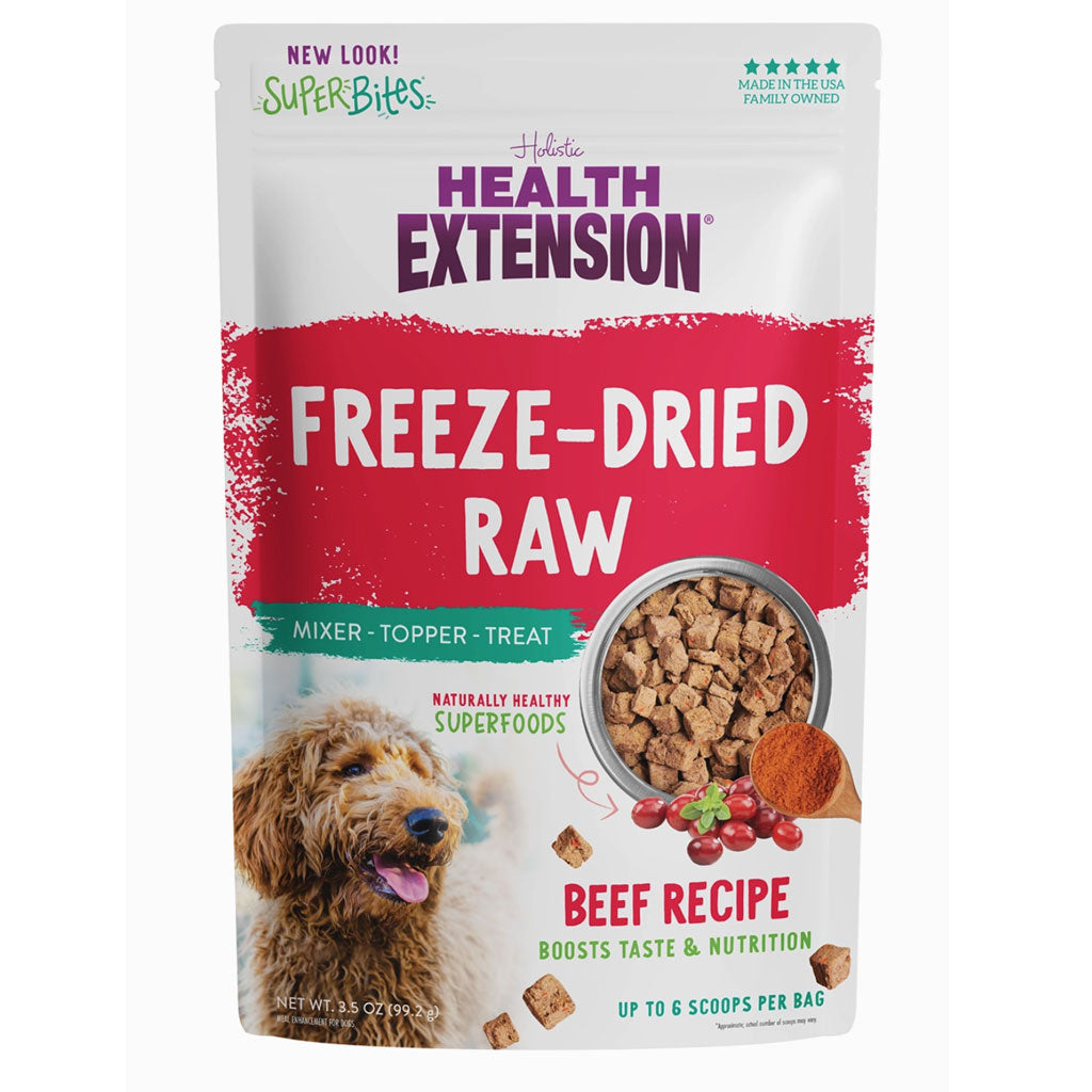 Health Extension Freeze-Dried Raw Mixer-Topper-Treat Beef Recipe for Dogs