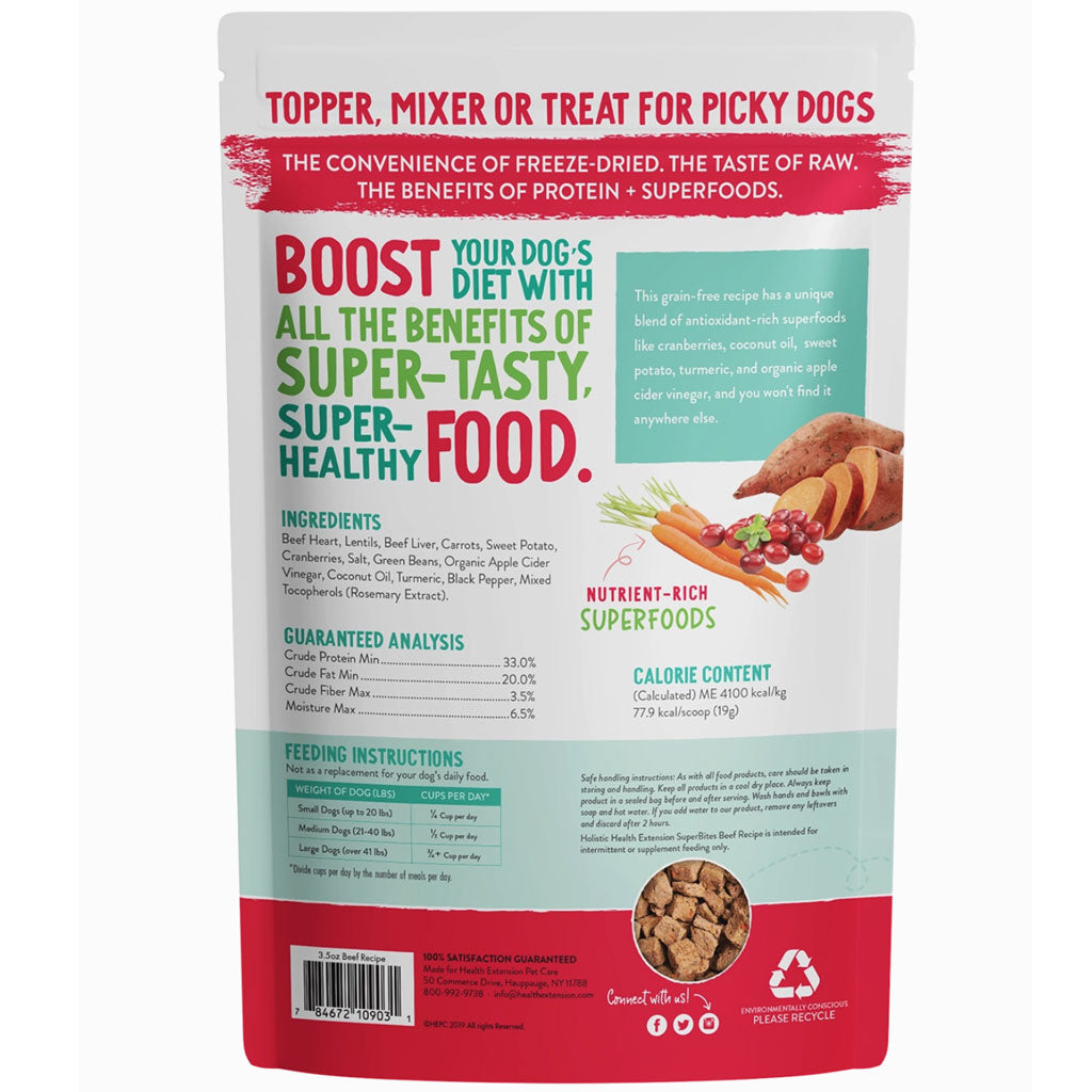Health Extension Freeze-Dried Raw Mixer-Topper-Treat Beef Recipe for Dogs