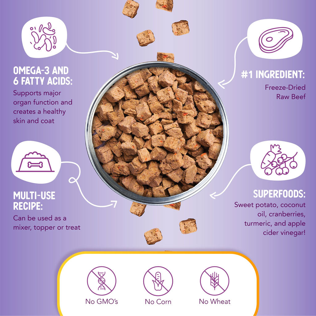 Health Extension Freeze-Dried Raw Mixer-Topper-Treat Beef Recipe for Dogs