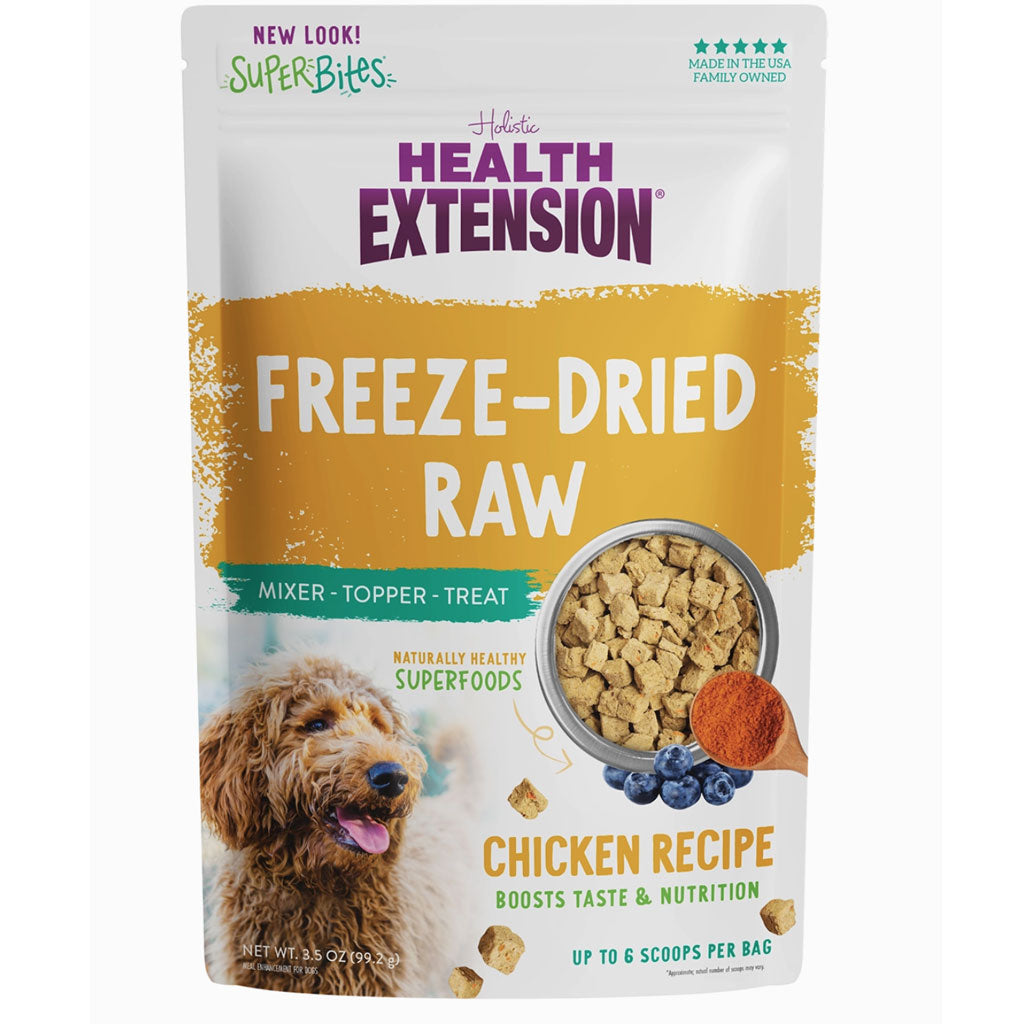 Health Extension Freeze-Dried Raw Mixer-Topper-Treat Chicken Recipe for Dogs