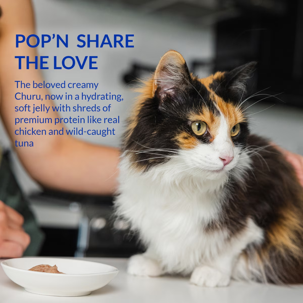 Inaba Churu Pop'n Serve Chicken with Scallop Grain-Free Lickable Cat Treats, 1.2-oz cup