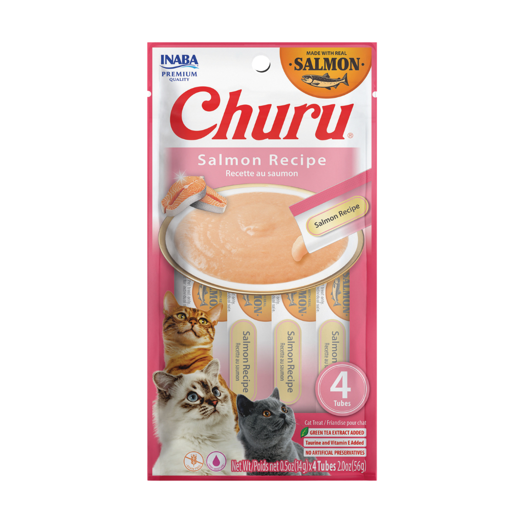Inaba Churu Salmon Recipe Lickable Cat Treats, 0.5-oz tube