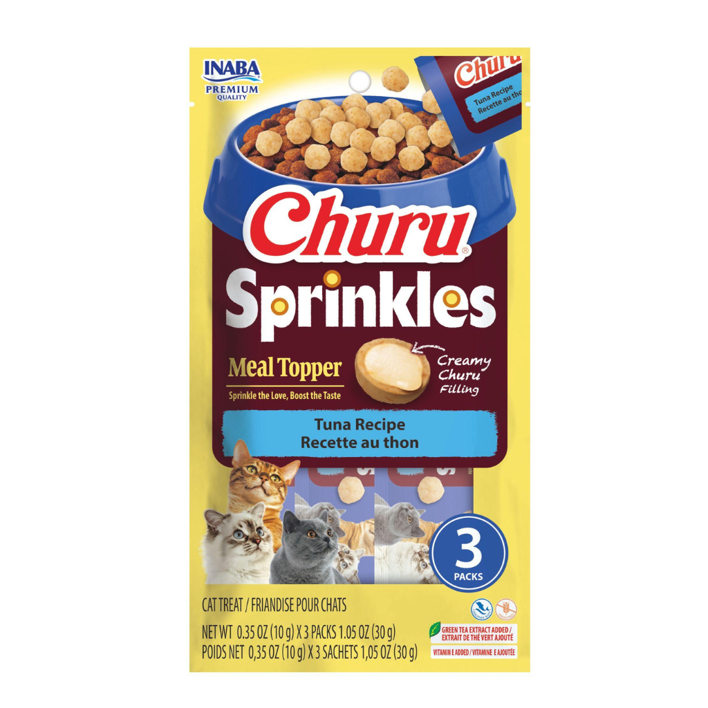 Inaba Churu Sprinkles Tuna Recipe Grain-Free Cat Treats & Meal Topper, 0.35-oz tube (3 count)