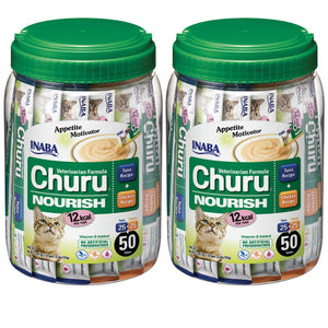 INABA Veterinarian Formula Churu Nourish, Chicken & Tuna Recipe Lickable Treats for Cats