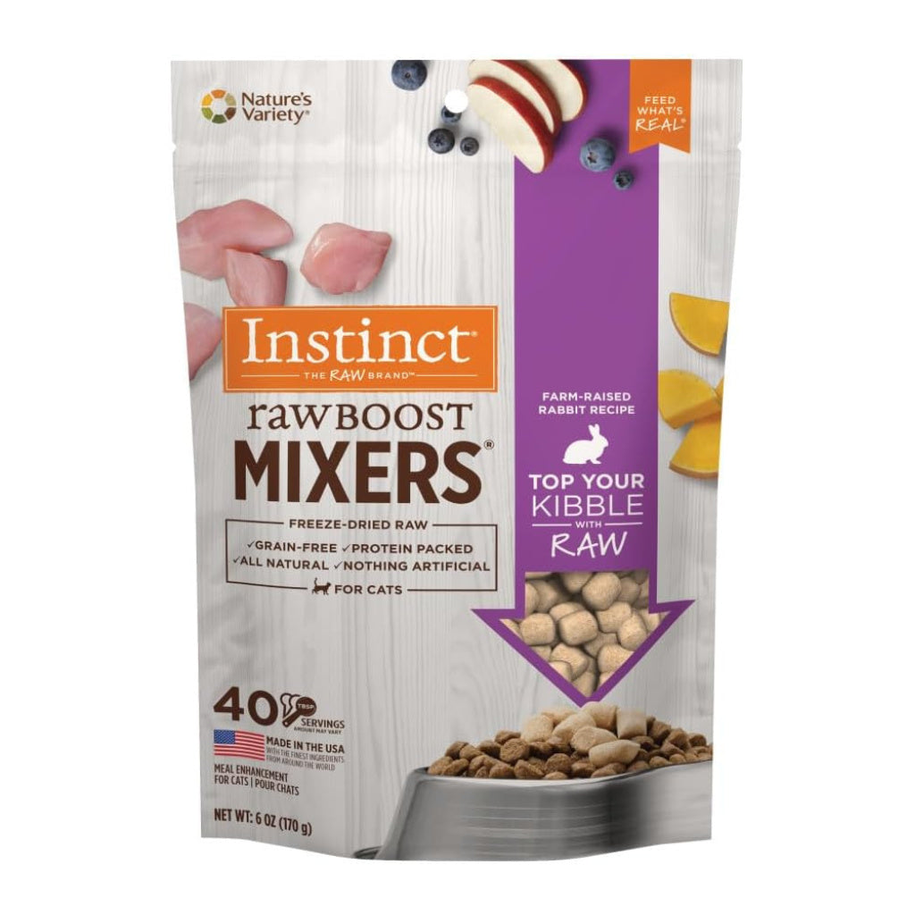 Instinct Raw Boost Mixers Freeze-Dried Raw Rabbit Meal Topper for Cats (6 oz)