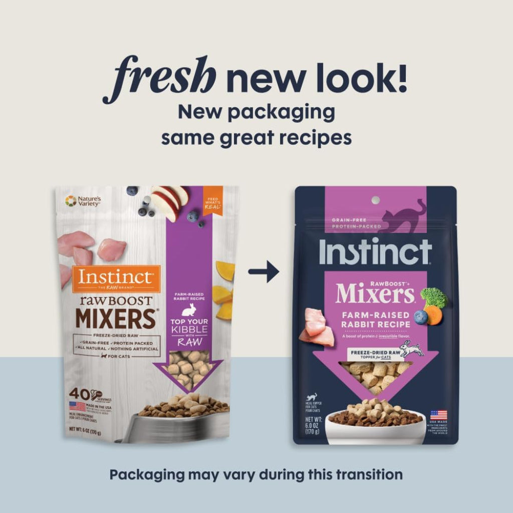 Instinct Raw Boost Mixers Freeze-Dried Raw Rabbit Meal Topper for Cats (6 oz)