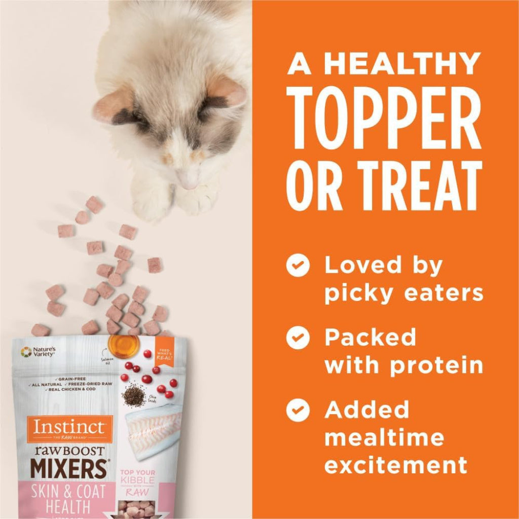 Instinct Raw Boost Mixers Skin & Coat Health Freeze Dried Meal Topper for Cats (5.5 oz)