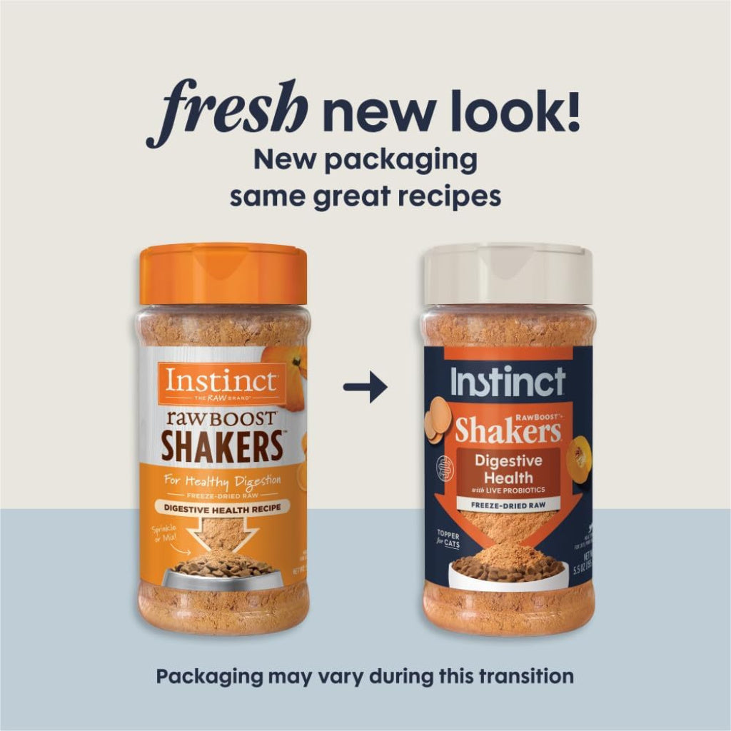 Instinct Raw Boost Shakers Freeze Dried Healthy Digestion Meal Topper for Cats (5.5 oz)