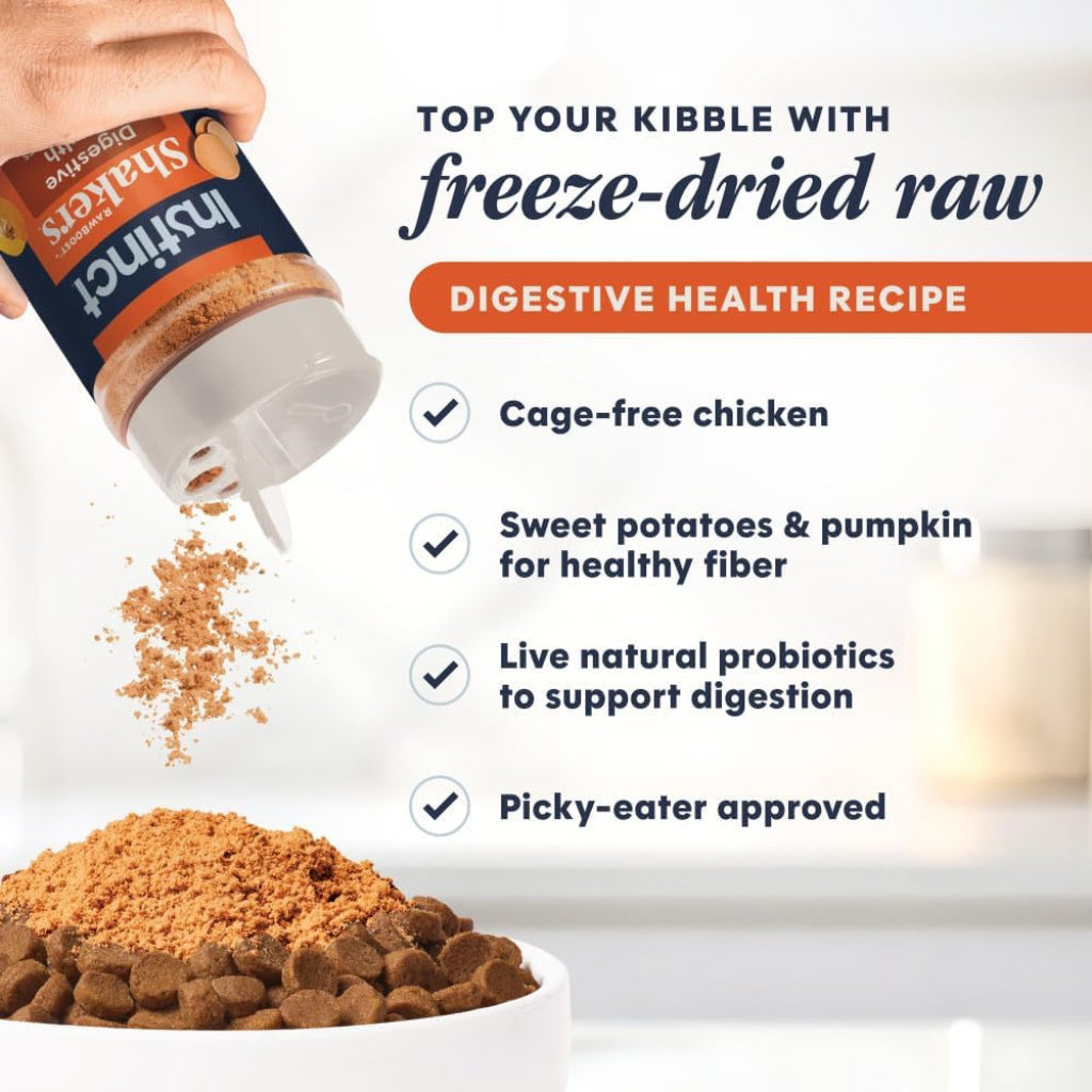 Instinct Raw Boost Shakers Freeze Dried Healthy Digestion Meal Topper for Cats (5.5 oz)