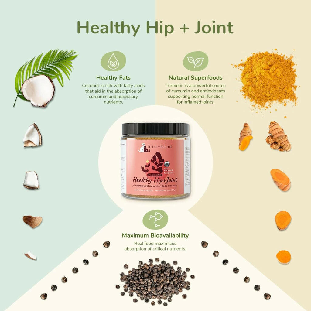 kin+kind Organic Healthy Hip & Joint Supplement for Dogs & Cats