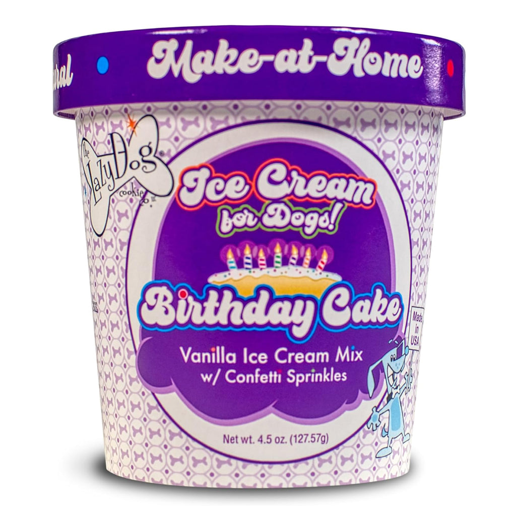 Lazy Dog Make at Home Ice Cream Mix Birthday Cake Flavor Treats For Dogs (4.5 oz)