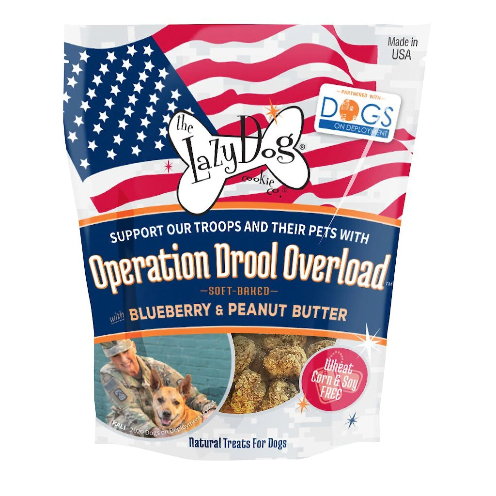 Lazy Dog Operation Drool Overload Blueberry & Peanut Butter Soft-Baked Treats For Dogs (5 oz)