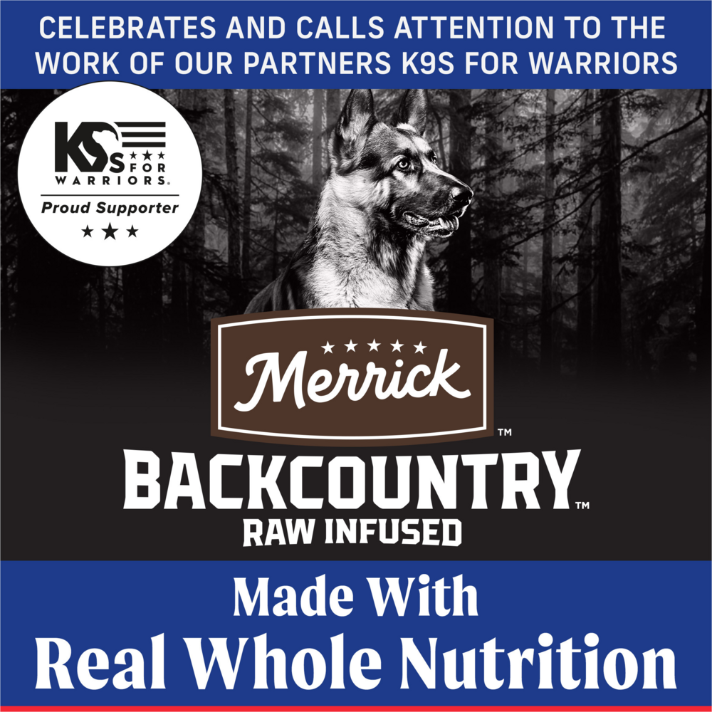 Merrick Backcountry Grain Free Dry Adult Dog Food, Kibble With Freeze Dried Raw Pieces Heros Banquet Recipe, 20-lb
