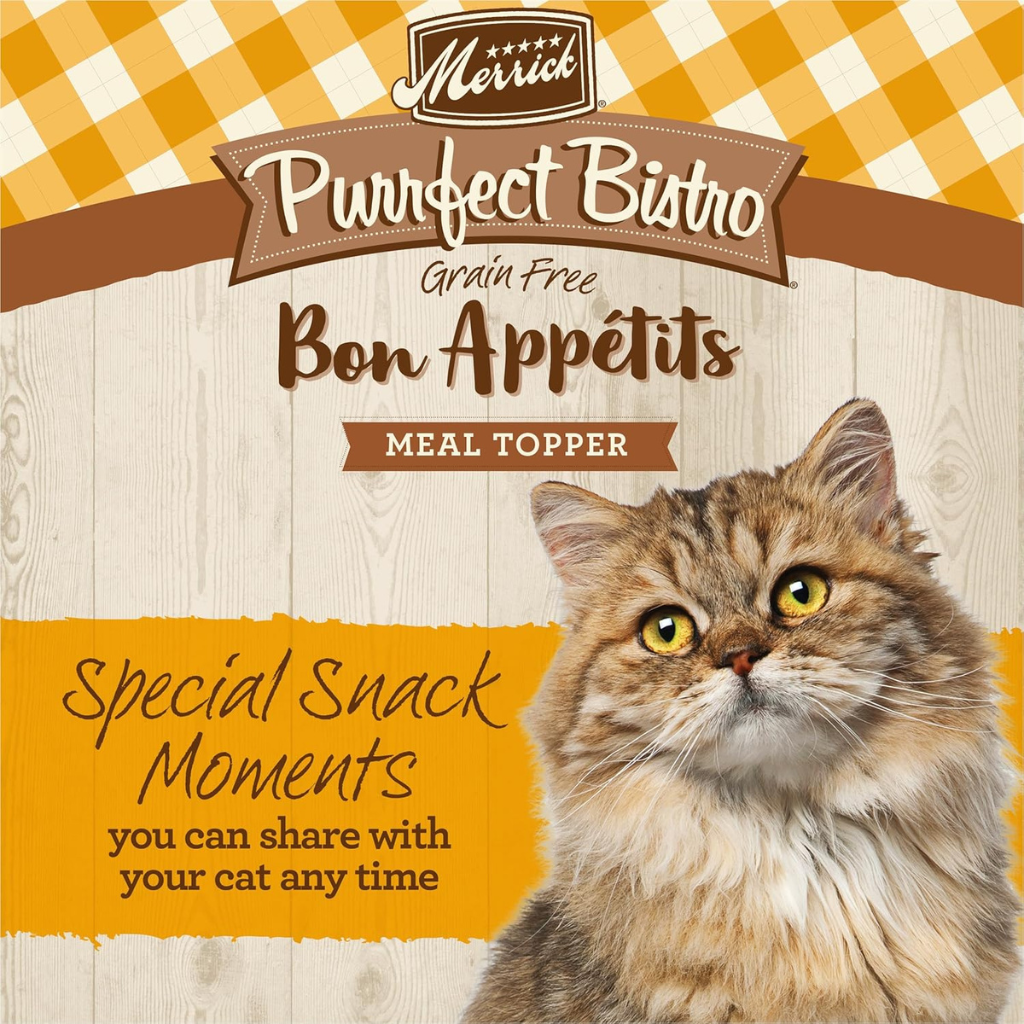 Merrick Purrfect Bistro Grain Free Bon Appetits Morsels Adult Wet Cat Food, Chicken Recipe Morsels in Gravy (3 oz x 24 pouches)