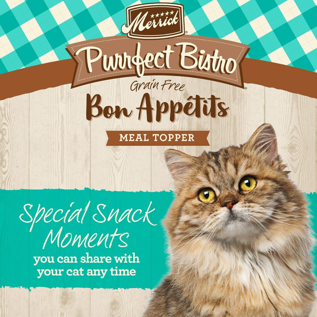 Merrick Purrfect Bistro Grain Free Bon Appetits Morsels Adult Wet Cat Food, Salmon Recipe Morsels in Gravy (3 oz x 24 pouches)