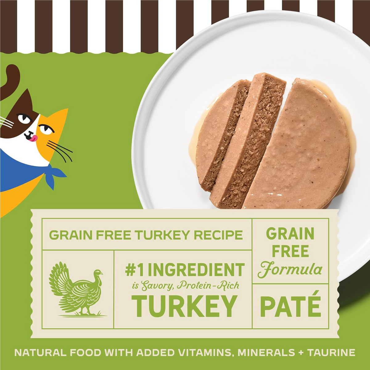 Merrick Purrfect Bistro Grain Free Premium Soft Canned Pate Adult Wet Cat Food, High Protein Turkey Recipe