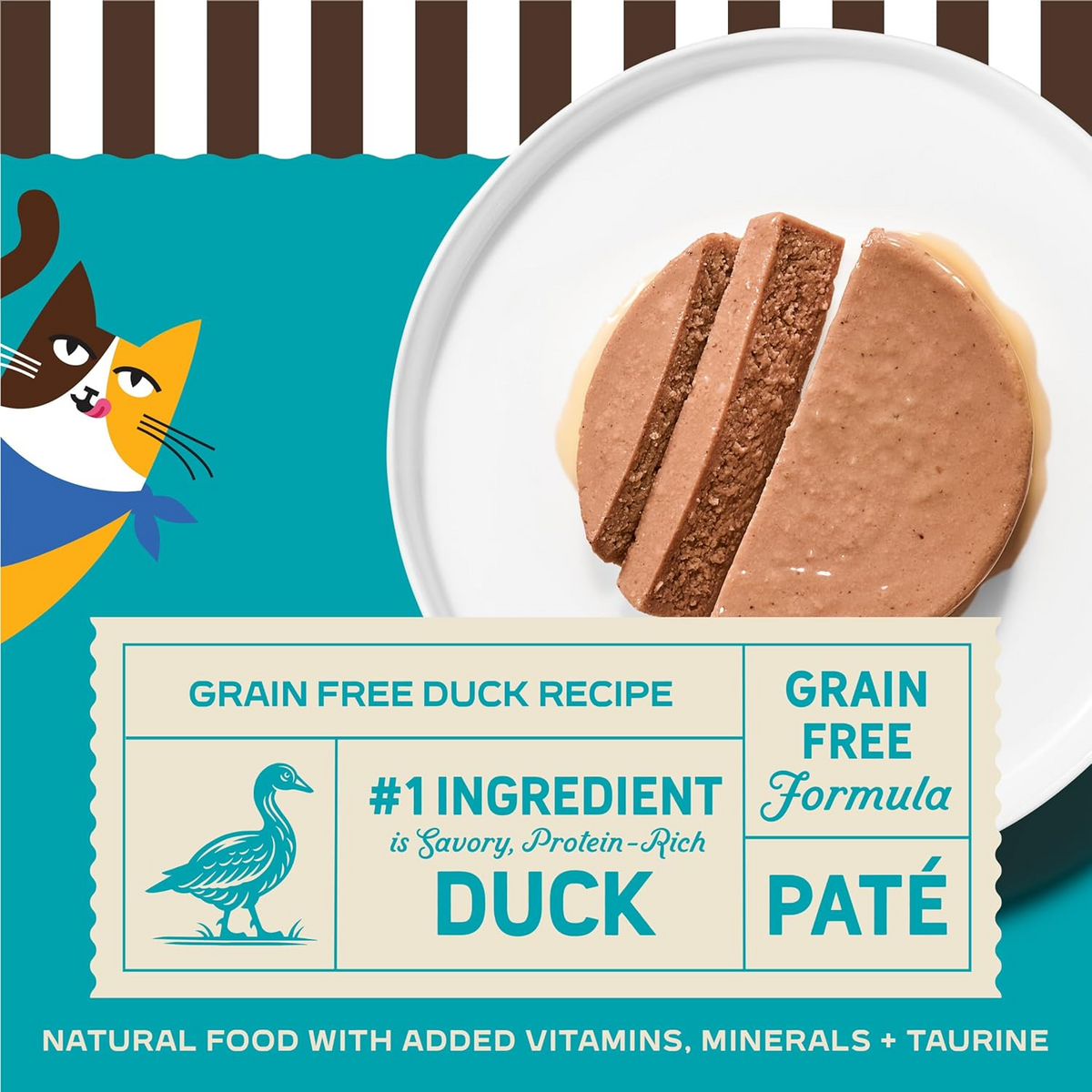 Merrick Purrfect Bistro Grain Free Premium Soft Canned Pate Adult Wet Cat Food, High Protein Duck Recipe