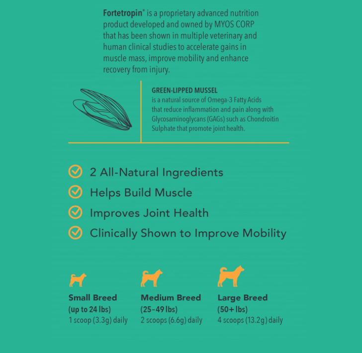 MYOS Canine Muscle & Joint Formula with Green Lipid Mussel