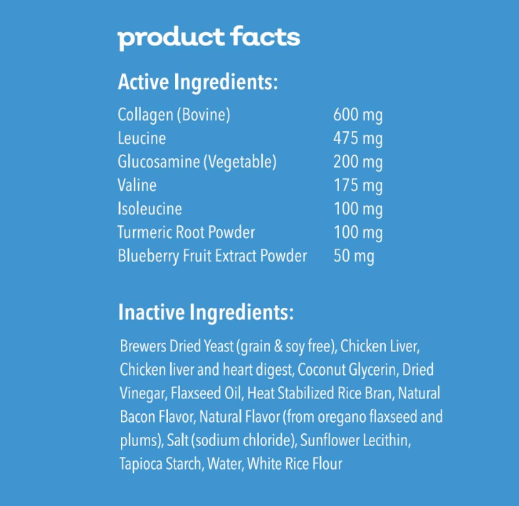 MYOS Muscle and Mobility Collagen Chews for Dogs, 180g (60 chews)