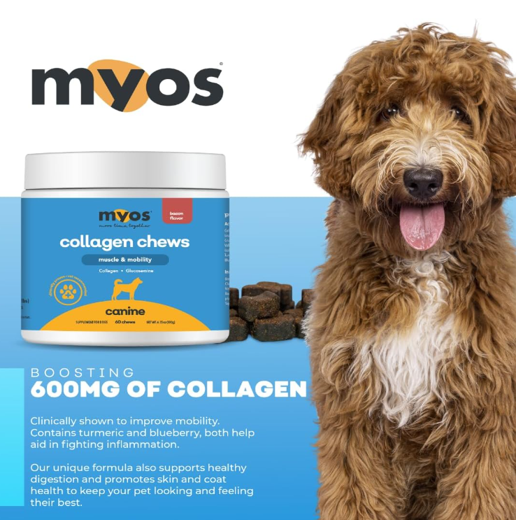 MYOS Muscle and Mobility Collagen Chews for Dogs, 180g (60 chews)