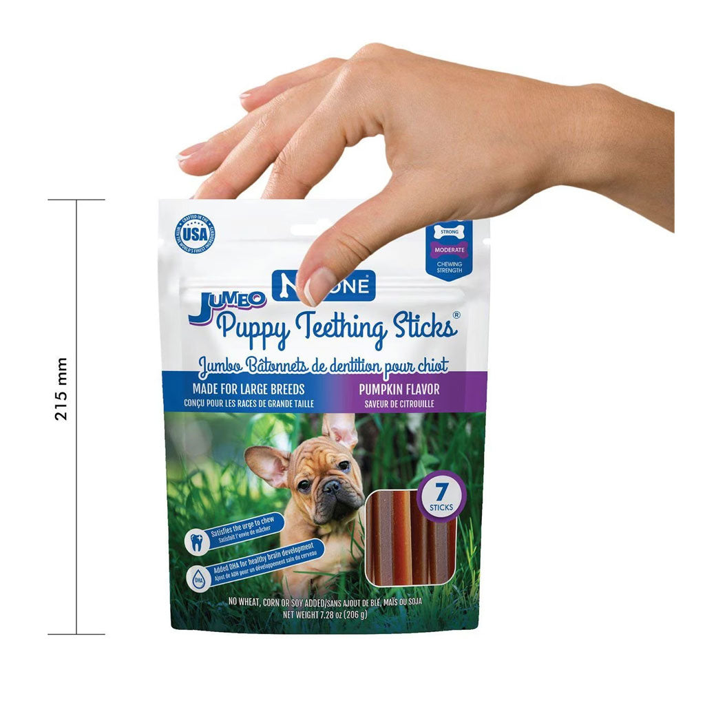 N-Bone Jumbo Puppy Teething Sticks Pumpkin Flavor Dog Treats, 7 count