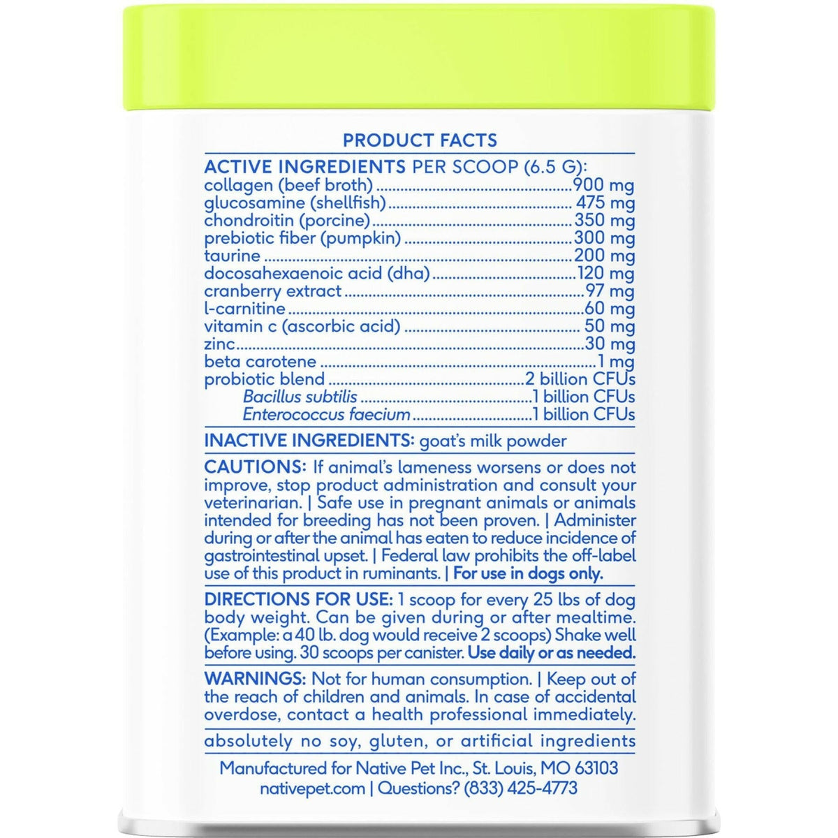 Native Pet The Daily Powder Supplement 11-in-1 Multivitamins for Dogs