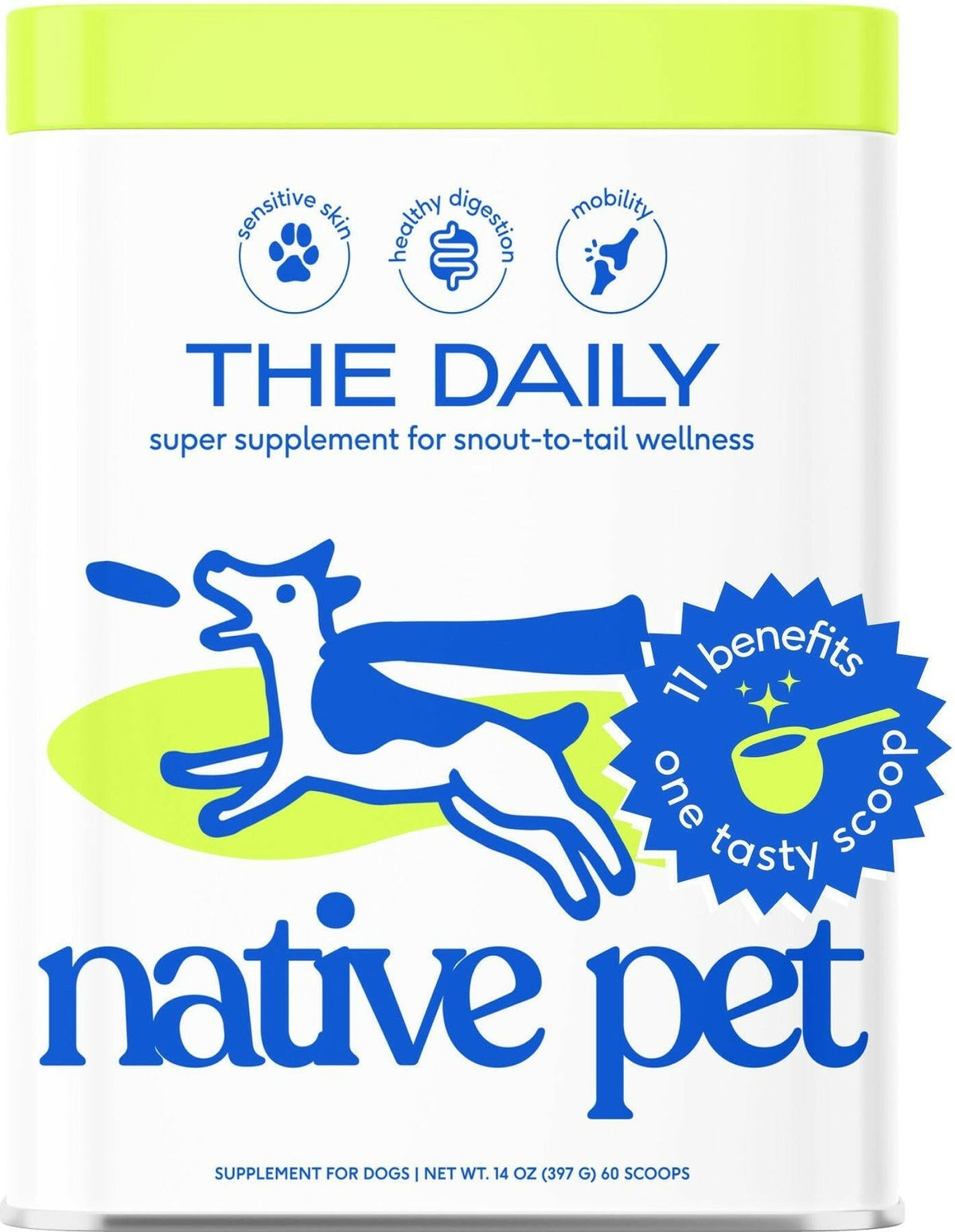 Native Pet The Daily Powder Supplement 11-in-1 Multivitamins for Dogs