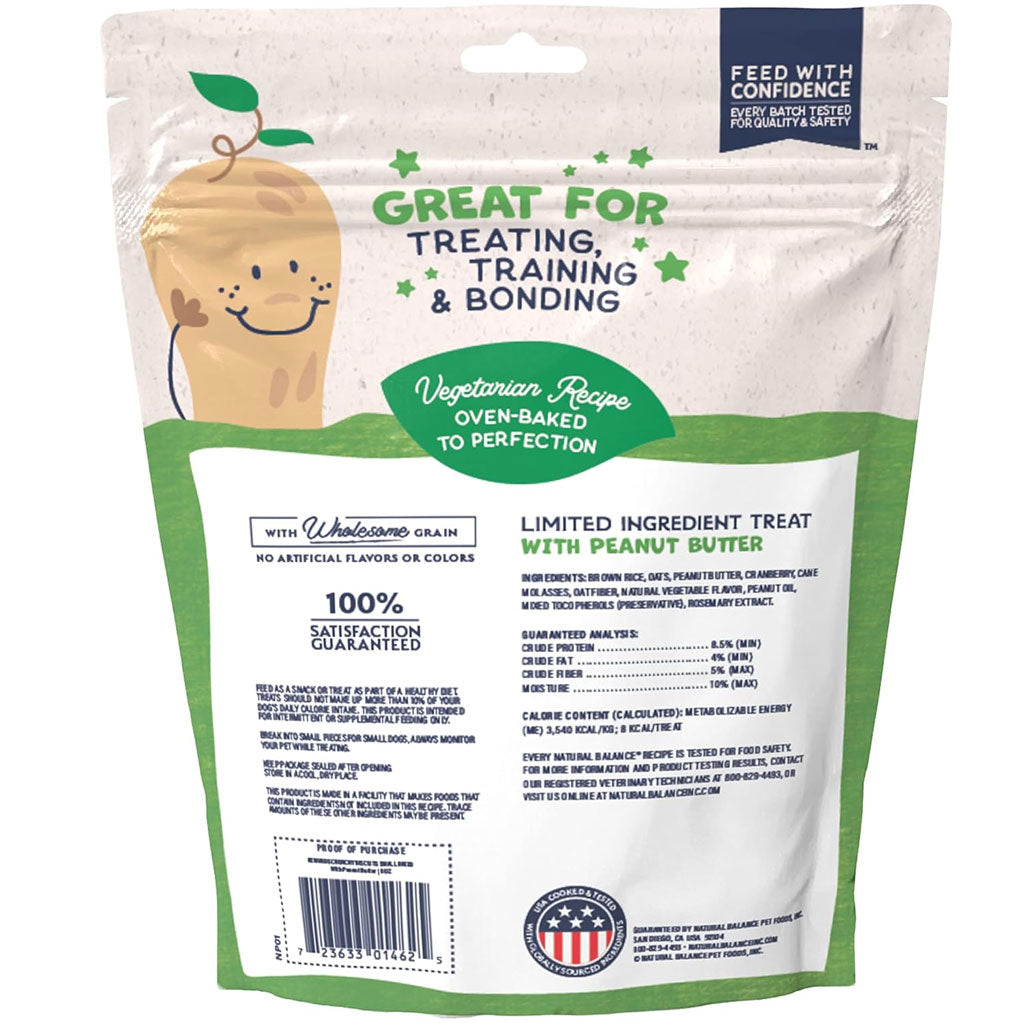 Natural Balance Pet Foods Rewards Bite-Size Crunchy Biscuits Small Breed Dog Treats Peanut Butter, 8-oz