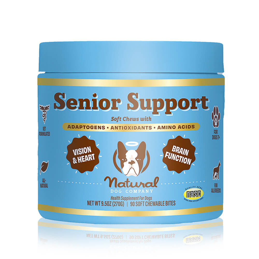 Natural Dog Company Senior Support with Adaptogens, Antioxidant, & Amino Acids (90 soft chews)