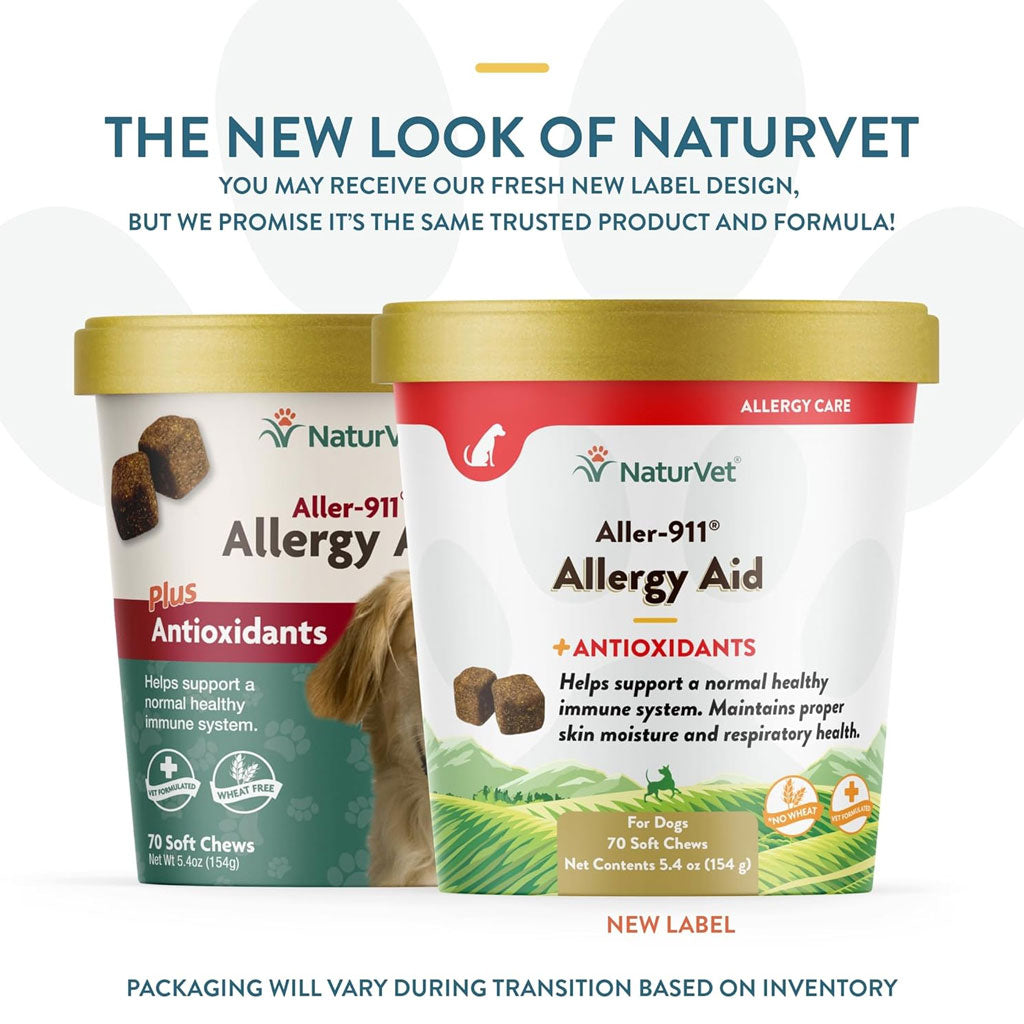 NaturVet Aller-911 Allergy Aid Soft Chews Plus Antioxidants for Dogs, 70 count