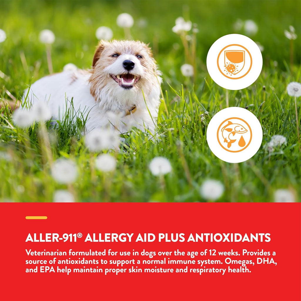 NaturVet Aller-911 Allergy Aid Soft Chews Plus Antioxidants for Dogs, 70 count