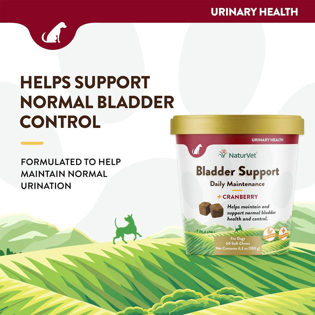 NaturVet Bladder Support Daily Maintenance with Cranberry Soft Chews for Dogs, 60 count