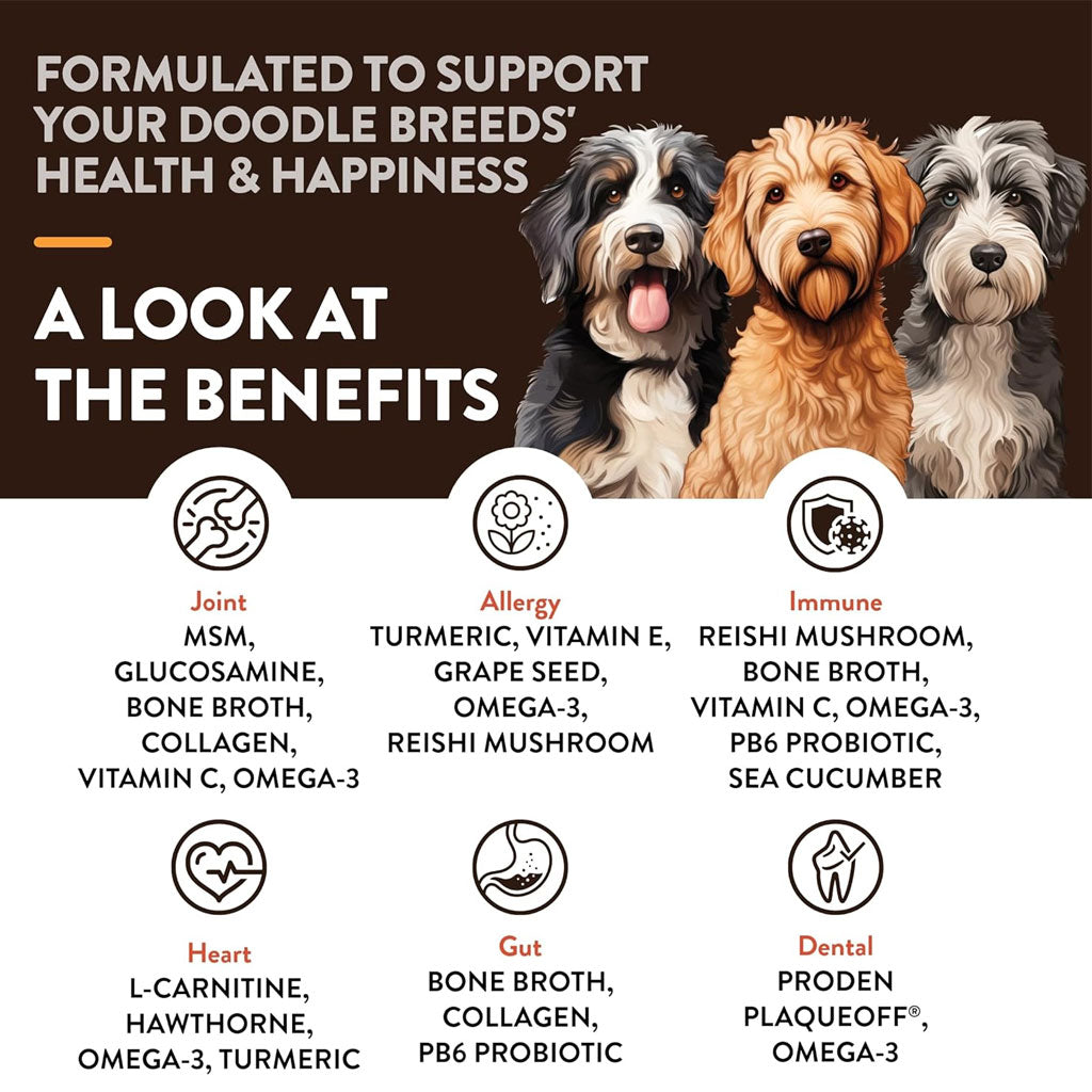 NaturVet Breed Specific Doodle Breeds Supplement Soft Chews for Dogs, 50 count