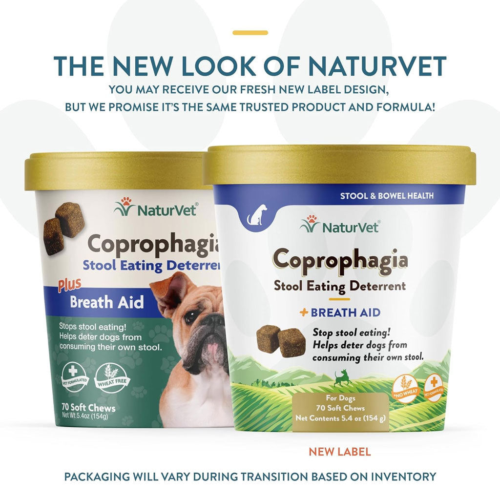 NaturVet Coprophagia Stool Eating Deterrent Plus Breath Aid Soft Chews for Dogs, 70 count
