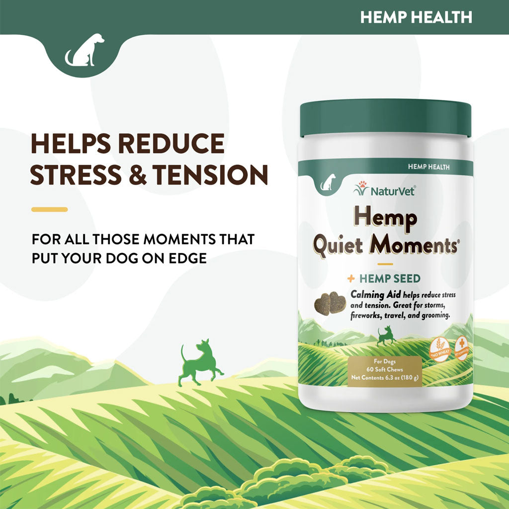 NaturVet Hemp Quiet Moments Plus Hemp Seed Soft Chews for Dogs