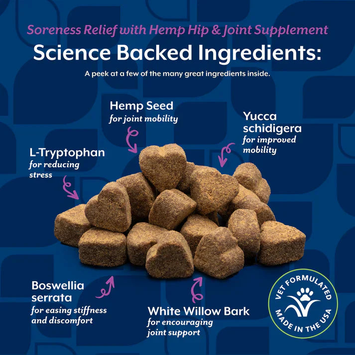 NaturVet Hip & Joint Soreness Relief Bacon & Chicken Flavor for Dogs, 60 count