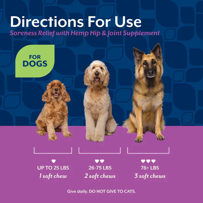 NaturVet Hip & Joint Soreness Relief Bacon & Chicken Flavor for Dogs, 60 count