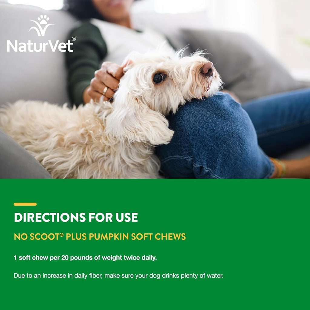 NaturVet No Scoot Soft Chews Anal Gland Support with Pumpkin for Dogs, 60 count